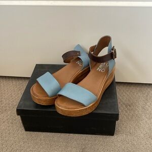 Blue wedge sandals SZ 36
